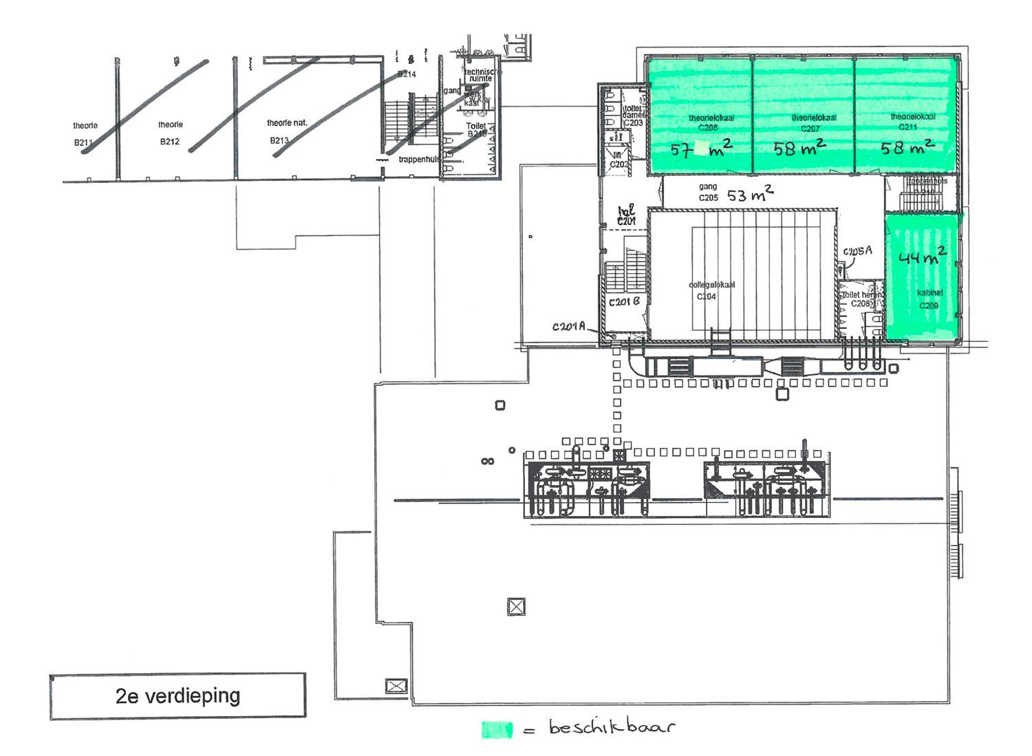 plattegrond-beschikbare-ruimte-2e-verdieping-Gebouw-C
